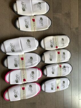 NWT Bulk Aloft Hotels Open-Toe Spa Slippers - 10 Pair Bundle